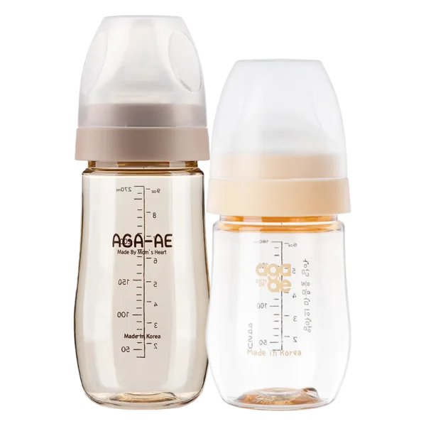 Combo 1 Bình sữa PPSU Aga-ae 180ml (Vàng) và 1 Bình sữa PPSU Aga-ae 270ml (Beige)