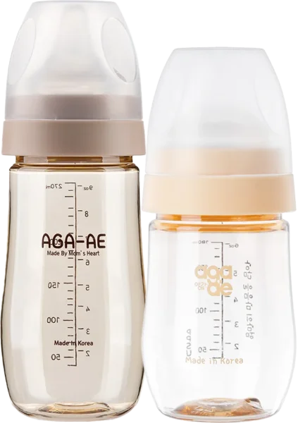 Combo 1 Bình sữa PPSU Aga-ae 180ml (Vàng) và 1 Bình sữa PPSU Aga-ae 270ml (Beige)