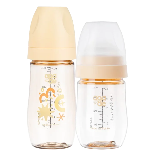 Combo 1 Bình sữa PPSU Aga-ae 180ml (Vàng) và 1 Bình sữa PPSU Aga-ae cao cấp 270ml (nắng mai)