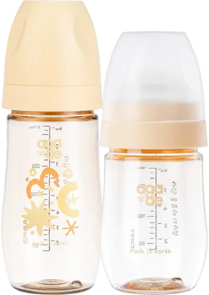 Combo 1 Bình sữa PPSU Aga-ae 180ml (Vàng) và 1 Bình sữa PPSU Aga-ae cao cấp 270ml (nắng mai)