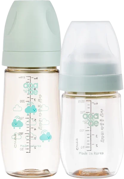 Combo 1 Bình sữa PPSU Aga-ae 180ml (Xanh) và 1 Bình sữa PPSU Aga-ae cao cấp 270ml (mây xanh)