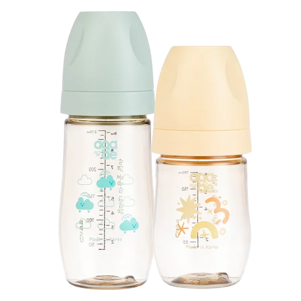 Combo 1 Bình sữa PPSU Aga-ae cao cấp 180ml (nắng mai) và 1 Bình sữa PPSU Aga-ae cao cấp 270ml (mây xanh)