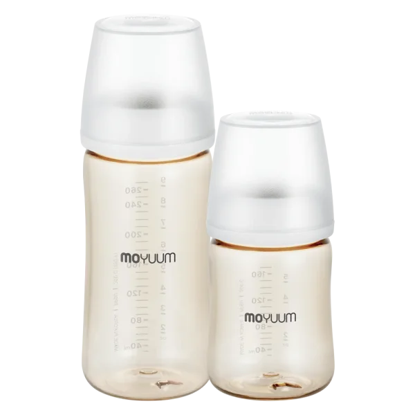 Combo 1 Bình sữa Moyuum thế hệ 3 PPSU 270ml (Beige, mẫu mới) và 1 Bình sữa Moyuum thế hệ 3 PPSU 170ml (Beige)