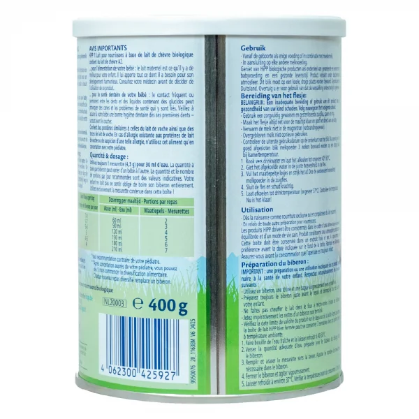 Sữa dê HiPP Organic số 1, 400gr