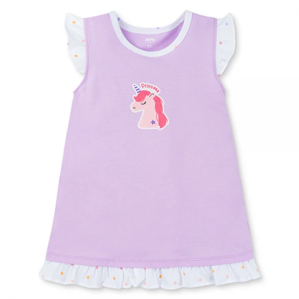 Đầm bé gái Animo Easy TX0226021 (1-4Y, Tím-trắng, TT01)