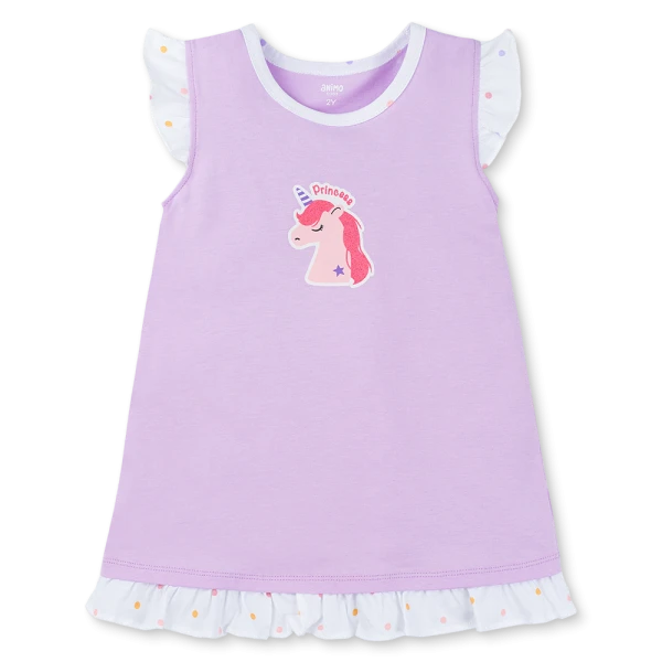 Đầm bé gái Animo Easy TX0226021 (1-4Y, Tím-trắng, TT01)