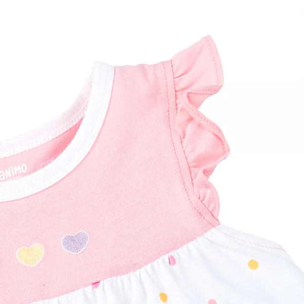 Đầm bé gái Animo Easy TX0226024 (1-4Y, Hồng-trắng, TT17)