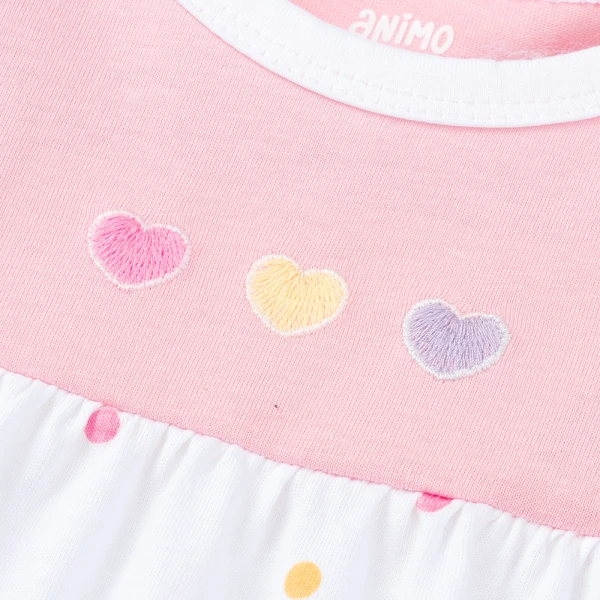 Đầm bé gái Animo Easy TX0226024 (1-4Y, Hồng-trắng, TT17)