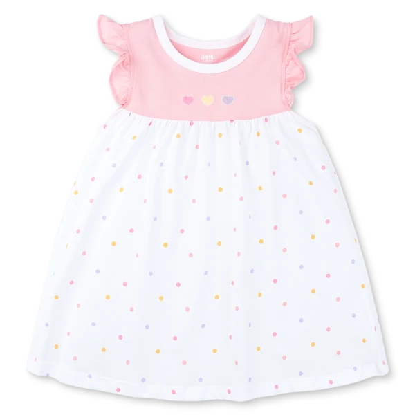 Đầm bé gái Animo Easy TX0226024 (1-4Y, Hồng-trắng, TT17)