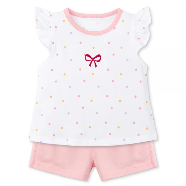 Bộ bé gái ngắn Animo Easy TX0226011 (1-4Y, Trắng-hồng, TT17)