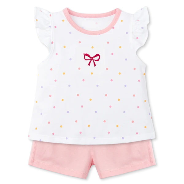 Bộ bé gái ngắn Animo Easy TX0226011 (1-4Y, Trắng-hồng, TT17)