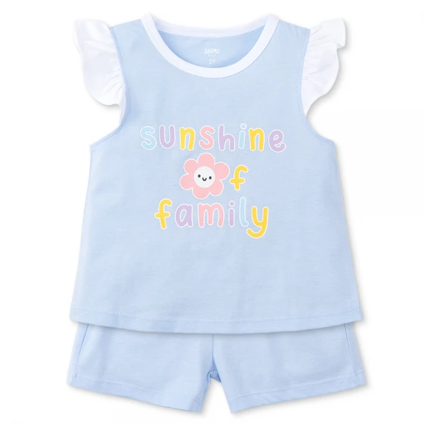 Bộ bé gái ngắn Animo Easy TX0226016 (1-4Y, Dương, TT02)