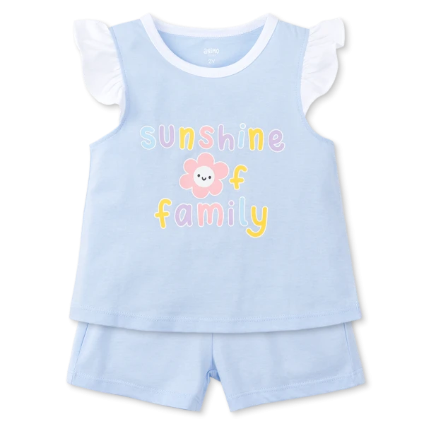 Bộ bé gái ngắn Animo Easy TX0226016 (1-4Y, Dương, TT02)