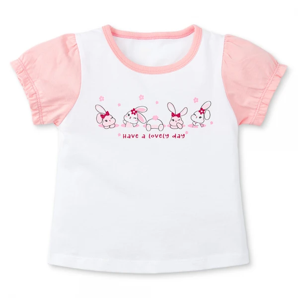 Bộ bé gái ngắn Animo Easy FG1125071 (1-4Y, Trắng-hồng)