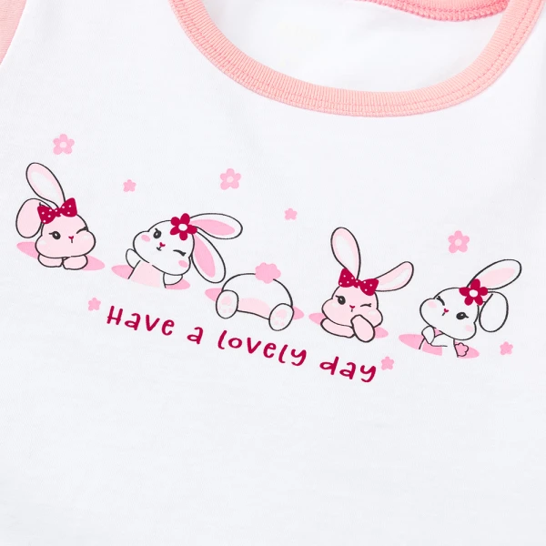 Bộ bé gái ngắn Animo Easy FG1125071 (1-4Y, Trắng-hồng)