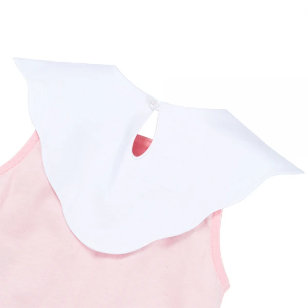 Bodysuit bé gái tam giác Animo VD1125031 (0-3M,Hồng - trắng, NN01)