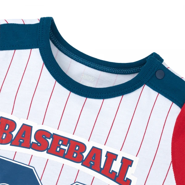 Bodysuit bé trai đùi Animo VD1225012 (0-3M, Trắng - xanh- đỏ, TT11)