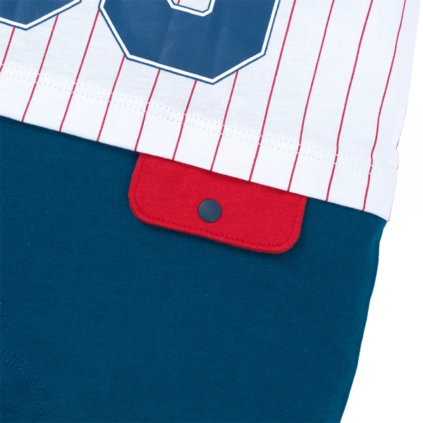 Bodysuit bé trai đùi Animo VD1225012 (0-3M, Trắng - xanh- đỏ, TT11)