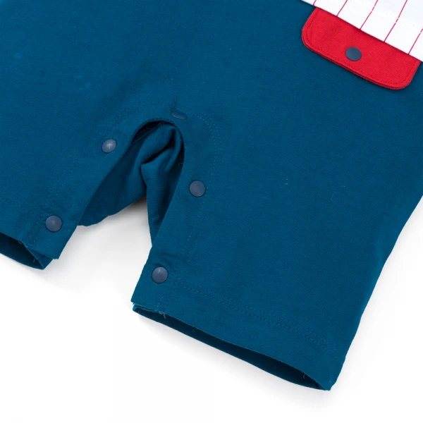 Bodysuit bé trai đùi Animo VD1225012 (0-3M, Trắng - xanh- đỏ, TT11)