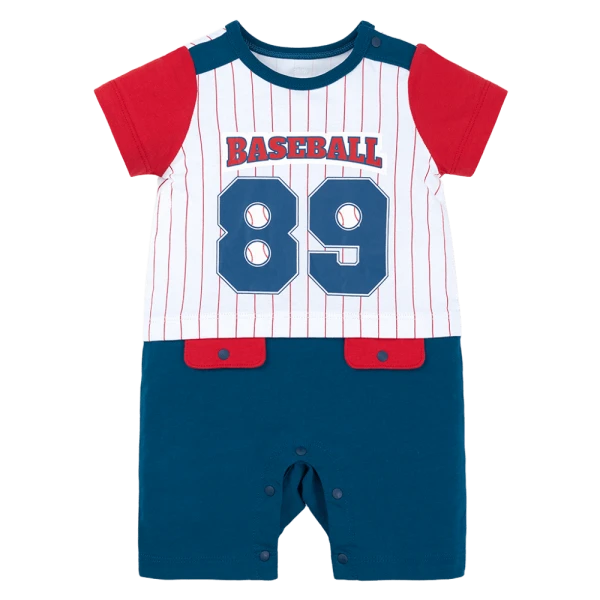 Bodysuit bé trai đùi Animo VD1225012 (0-3M, Trắng - xanh- đỏ, TT11)