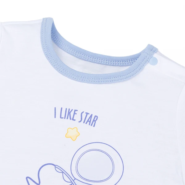 Bodysuit bé trai đùi Animo VD1225014 (0-3M, Trắng - xanh nhạt, NN02)