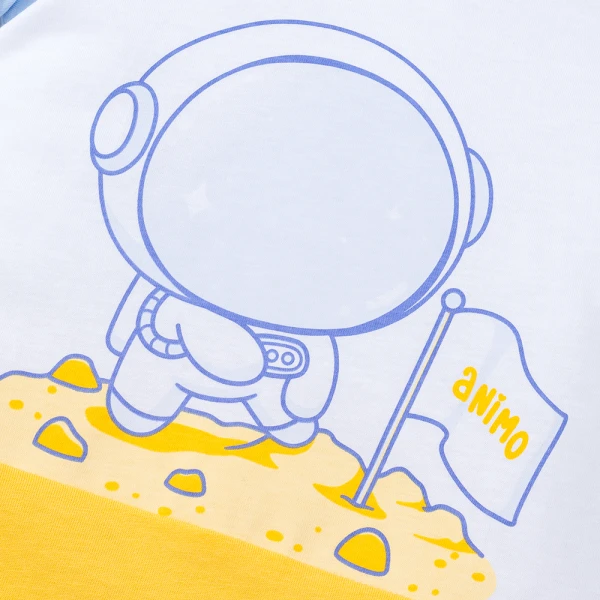 Bodysuit bé trai đùi Animo VD1225016 (0-3M, Trắng - vàng, TT02)