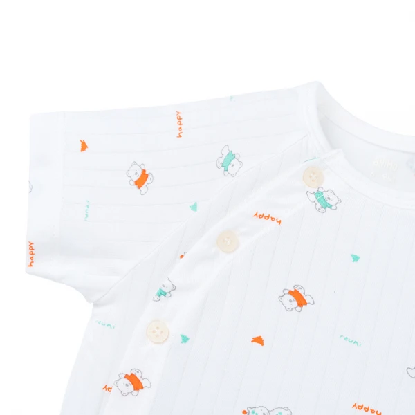 Set 2 bộ kháng khuẩn modal ngắn Animo BMC1125057 (0-3M, Trắng-xanh lá nhạt, NN06)