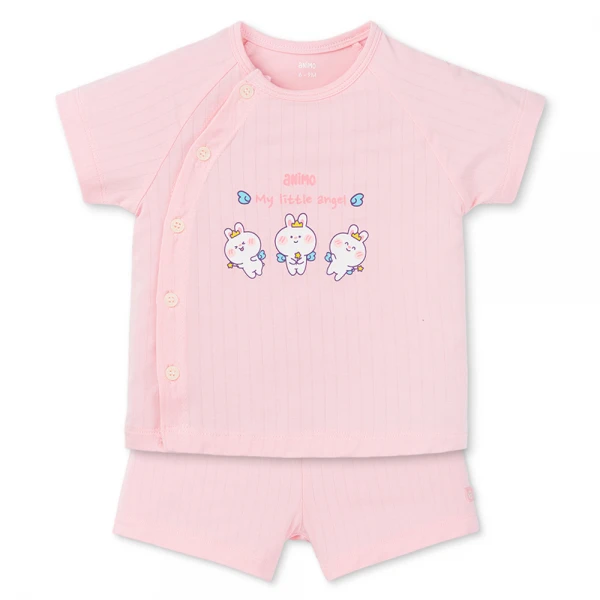 Set 2 bộ kháng khuẩn modal ngắn Animo BMC1125063 (0-3M, Trắng-hồng, NN06)