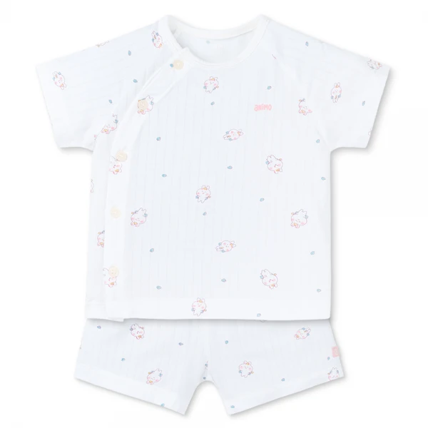 Set 2 bộ kháng khuẩn modal ngắn Animo BMC1125063 (0-3M, Trắng-hồng, NN06)