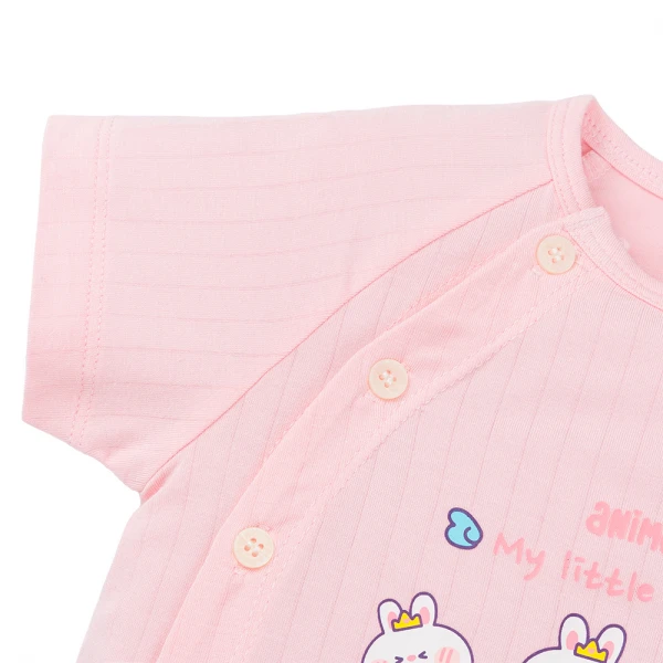 Set 2 bộ kháng khuẩn modal ngắn Animo BMC1125063 (0-3M, Trắng-hồng, NN06)