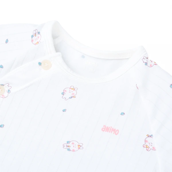 Set 2 bộ kháng khuẩn modal ngắn Animo BMC1125063 (0-3M, Trắng-hồng, NN06)