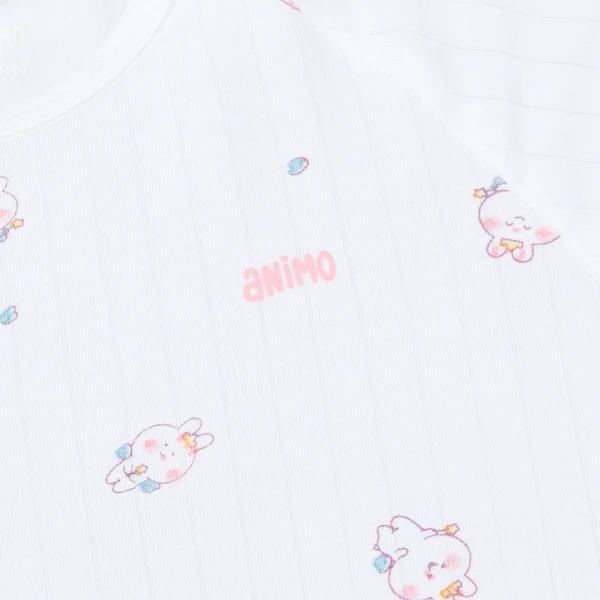 Set 2 bộ kháng khuẩn modal ngắn Animo BMC1125063 (0-3M, Trắng-hồng, NN06)