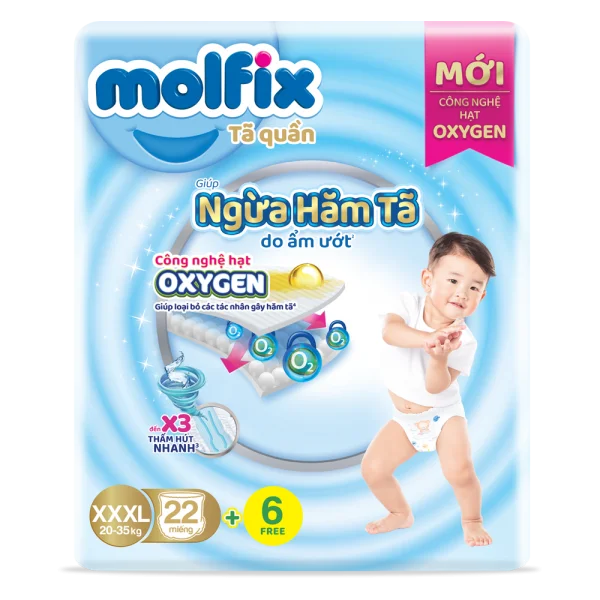 Molfix tã quần Oxygen size XXXL 22x4 Jumbo