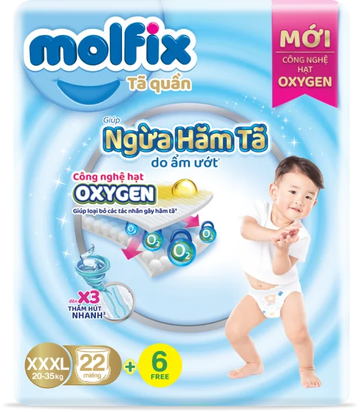 Molfix tã quần Oxygen size XXXL 22x4 Jumbo