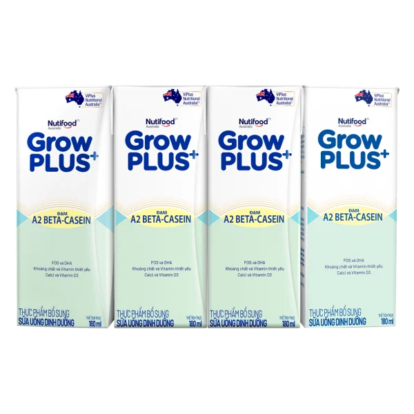 Sữa Bột Pha Sẵn Nutifood GrowPLUS A2 Beta-Casein 180ml (Lốc 4)