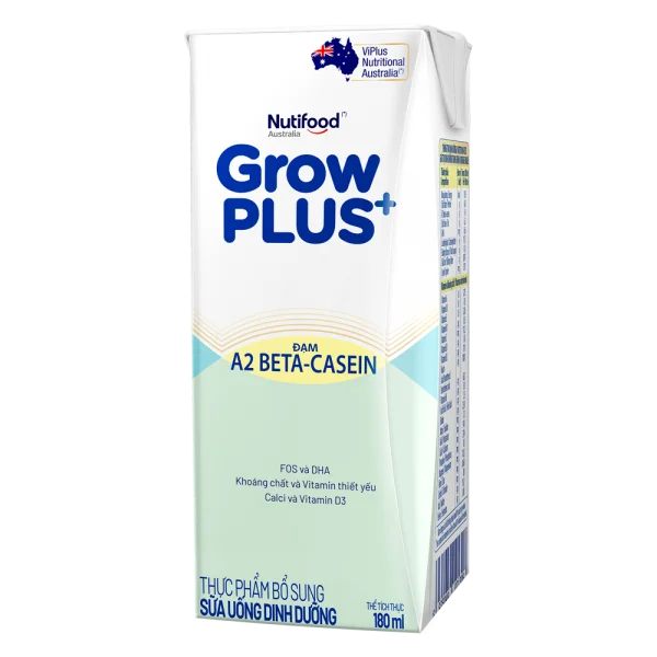 Sữa Bột Pha Sẵn Nutifood GrowPLUS A2 Beta-Casein 180ml (Lốc 4)