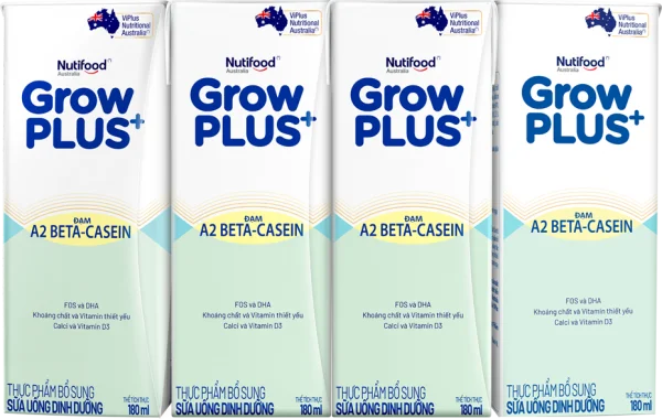 Sữa Bột Pha Sẵn Nutifood GrowPLUS A2 Beta-Casein 180ml (Lốc 4)