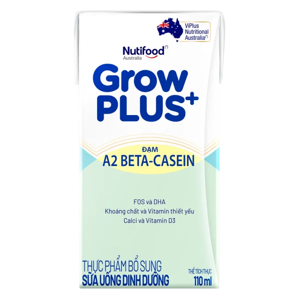 Sữa Bột Pha Sẵn Nutifood GrowPLUS A2 Beta-Casein 110ml (Lốc 4)