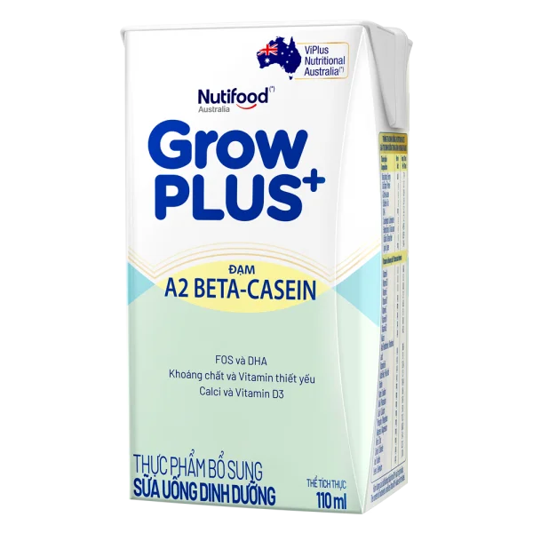 Sữa Bột Pha Sẵn Nutifood GrowPLUS A2 Beta-Casein 110ml (Lốc 4)