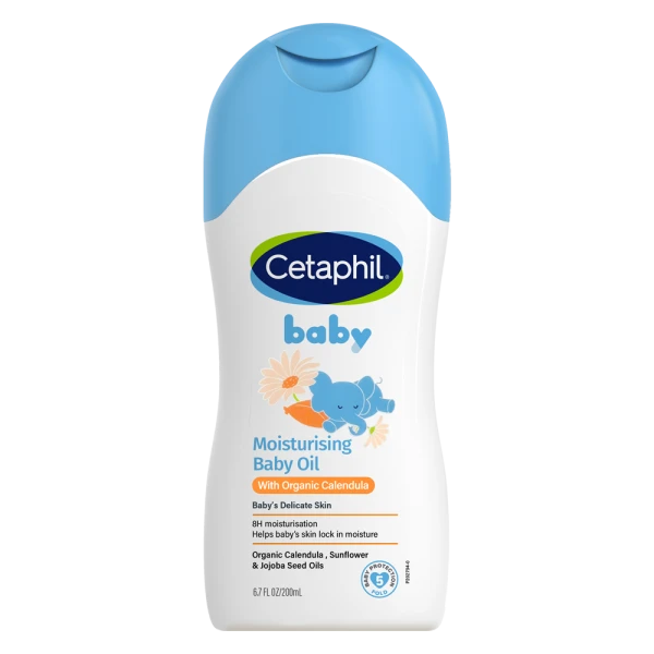 Dầu massage dưỡng ẩm hoa cúc Cetaphil Baby Moisturising Baby Oil with Organic Calendula 200ml