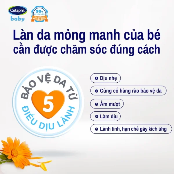 Dầu massage dưỡng ẩm hoa cúc Cetaphil Baby Moisturising Baby Oil with Organic Calendula 200ml