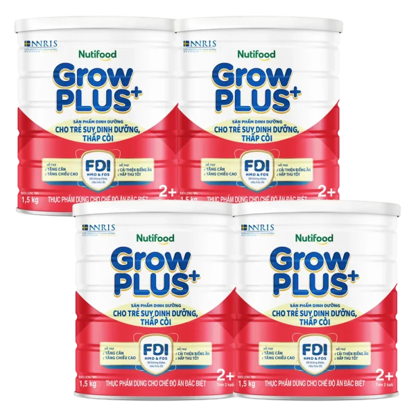 Combo 4 Sữa GrowPlus+ Đỏ 2+ tuổi, 850g