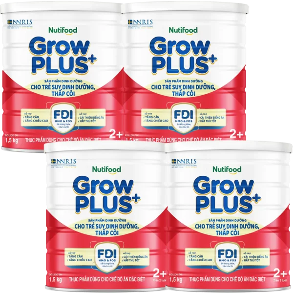 Combo 4 Sữa GrowPlus+ Đỏ 2+ tuổi, 850g