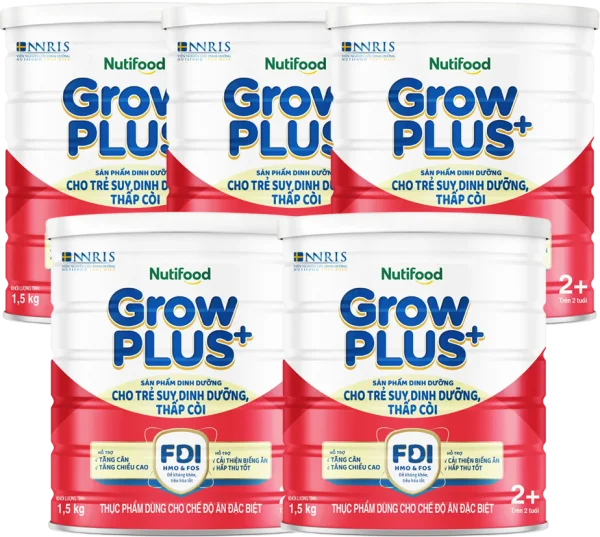 Combo 5 Sữa GrowPlus+ Đỏ 2+ tuổi, 850g