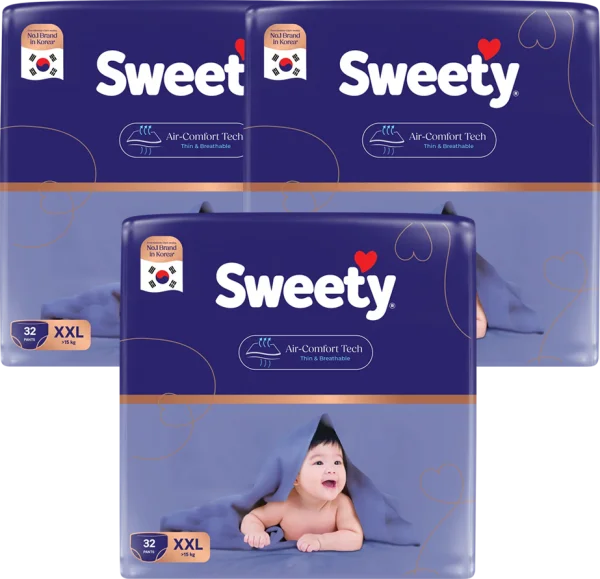 Combo 3 Tã quần Sweety cỡ XXL 32 miếng