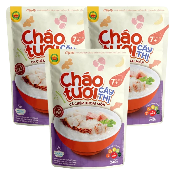 Combo 3 Ch&aacute;o tươi C&acirc;y Thị c&aacute; chẽm khoai m&ocirc;n