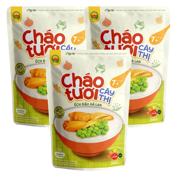 Combo 3 Cháo tươi ếch đậu hà lan Cây Thị (Giao bao bì ngẫu nhiên)