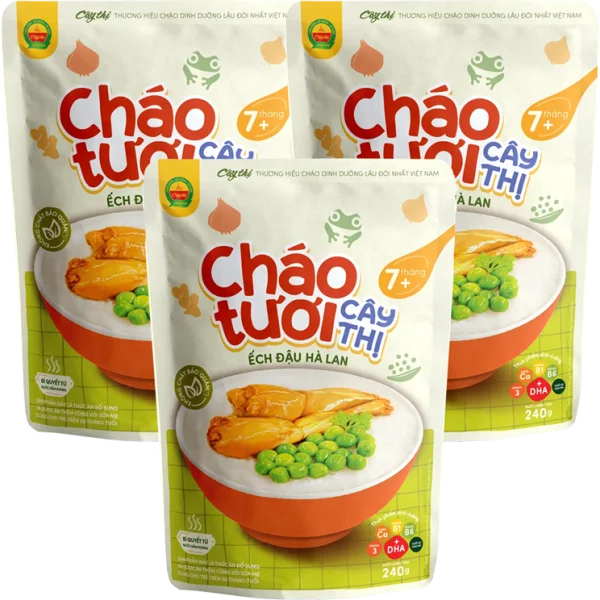 Combo 3 Cháo tươi ếch đậu hà lan Cây Thị (Giao bao bì ngẫu nhiên)