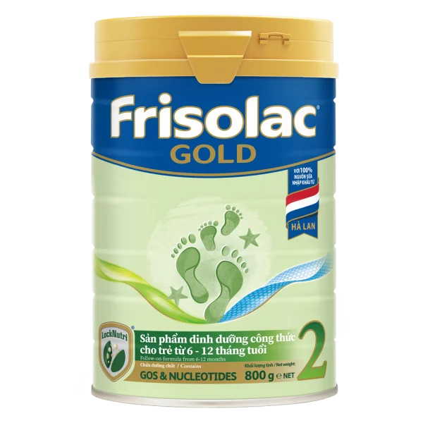 Frisolac Gold 2, 6 - 12 tháng tuổi, 800g (Giao bao bì ngẫu nhiên)