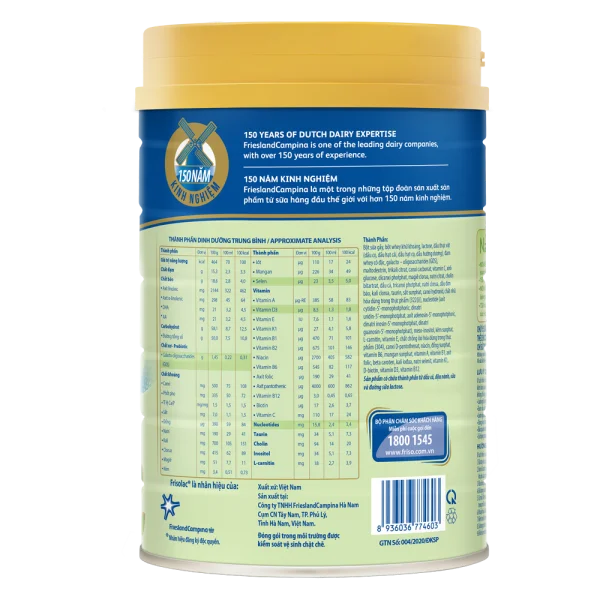 Frisolac Gold 2, 6 - 12 tháng tuổi, 800g (Giao bao bì ngẫu nhiên)